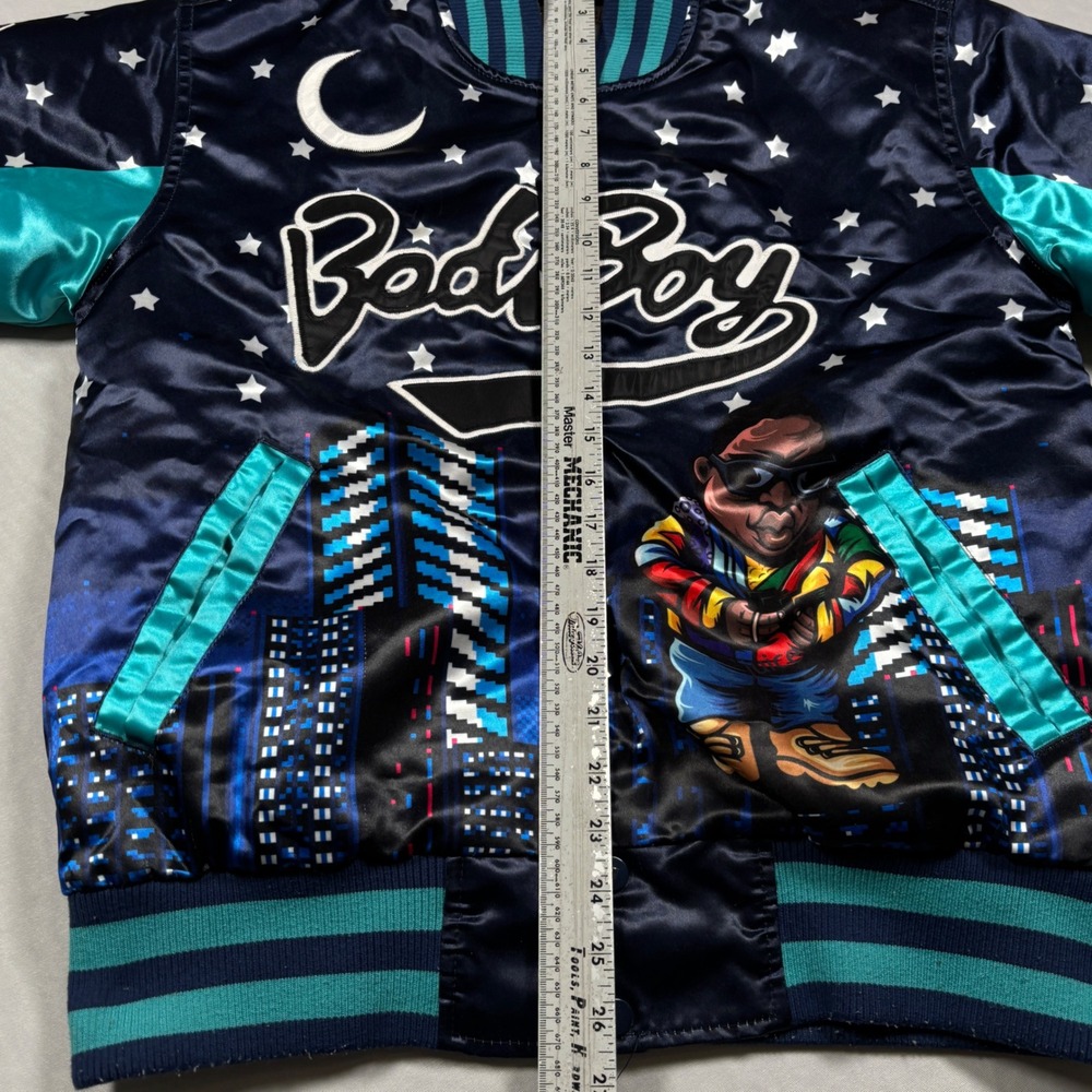 Headgear Classics Biggie Smalls Jacket Mens Small Navy Bad Boy Records Varsity - Picture 7 of 16